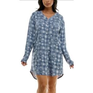 Brand New Roudelain Women's Size Small Blue Long Sleeve Sleep Dress